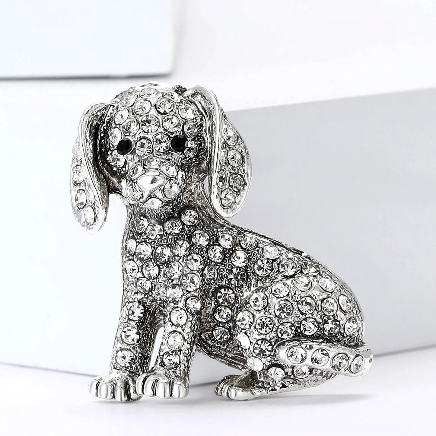Enamel Puppy Brooches for Women Unisex Rhinestone Animal Pin Dog Lapel Pins Office Party Friend Luxury Gifts Jewelry Accessories