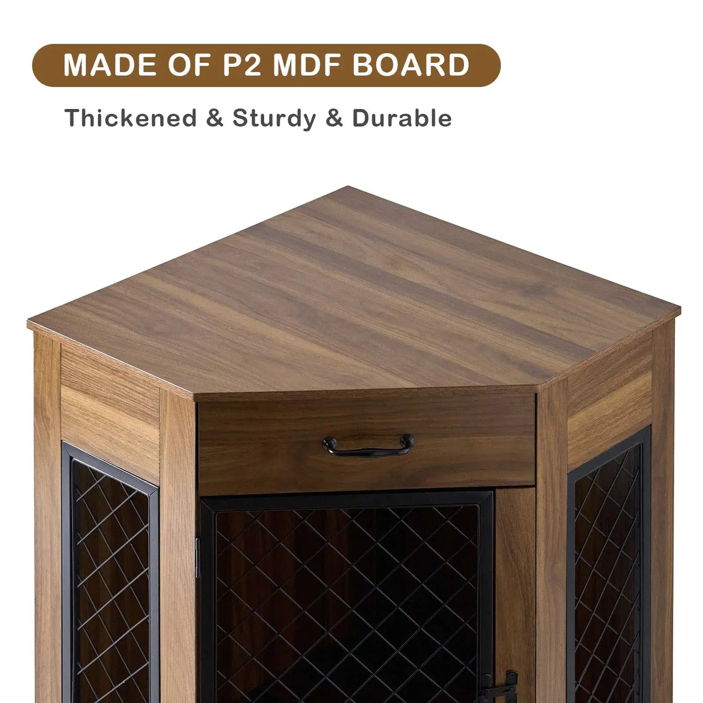 the CRATE CORNER - Best Seller Furniture Dog Crate Corner, Dog Kennel Corner Wooden End Table, Pet Crates Corner Side Table for Dogs
