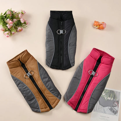 the GLOWGUARD REFLECTIVE JACKET - Reflective Dog Jacket/Coat for Small/Medium Dogs/Cats, Winter Warm Dog Clothes With D-Ring, Windproof Yorkshire Pug Puppy Clothing