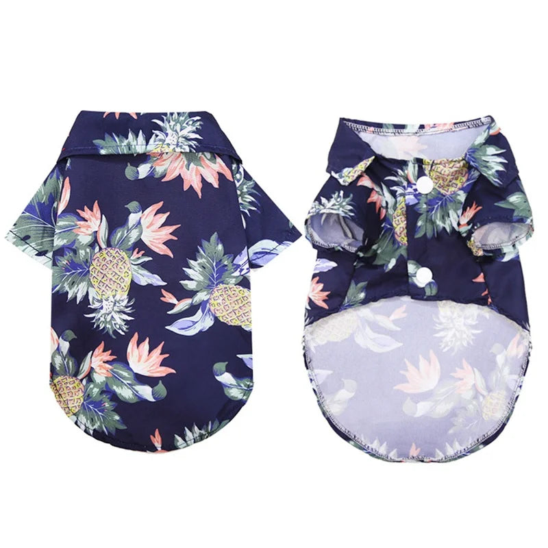 Summer Pet Dog Clothes Cool Beach Hawaiian Style Dog Cat Shirt Breathable Dog T-Shirts Chihuahua Dog Costumes Pet Puppy Clothing