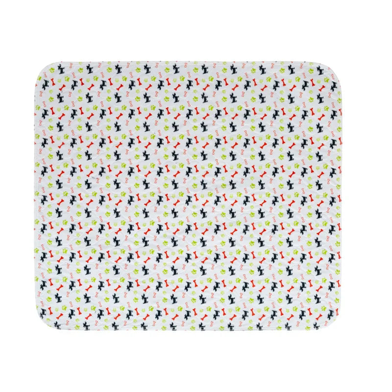 Waterproof Dog Pet Diaper Mat Reusable 3 Layer Absorbent Dog Bed Cat Diaper Pad Bone Paw Print Seat Cover Mat for Sofa Bed Floor