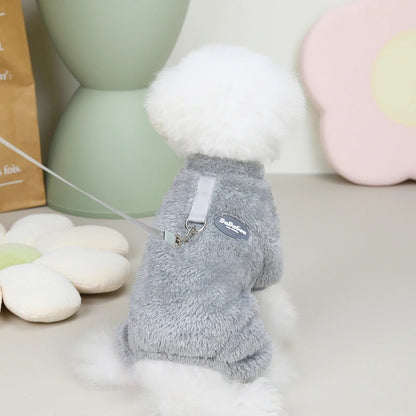 Autumn Winter Dog Cat Warm Clothes Pullover Plush Jumpsuit for Small Medium Dogs Chihuahua Poodle Bulldog Four-legged Coat