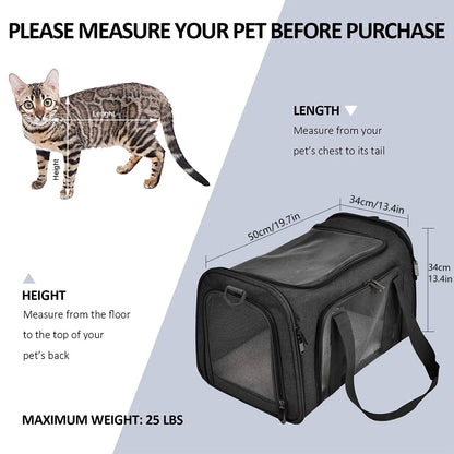 Dog Carrier Bag Soft Side Backpack Cat Pet Carriers Dog Travel Bags Airline Approved Transport For Small Dogs Cats Outgoing