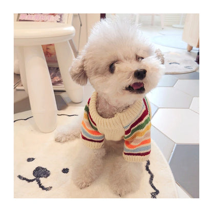 Winter Warm Clothes for Bichon Frise, Teddy, Yorkie, and Other Dogs. Thick Two-paw Sweater for Autumn and Winter Dog Walking.