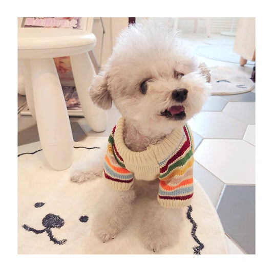 Winter Warm Clothes for Bichon Frise, Teddy, Yorkie, and Other Dogs. Thick Two-paw Sweater for Autumn and Winter Dog Walking.