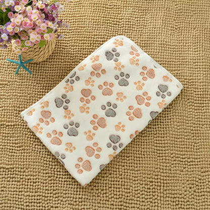 Soft Fluffy High Quality multicolor Pet Blanket Cute Dog Paw Print Blanket Pet Mat Warm and Comfortable Blanket for Cat Dogs