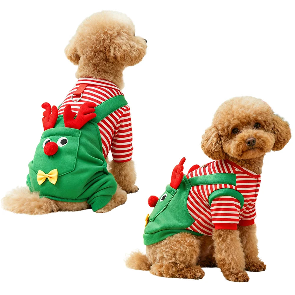 the JINGLEPAW CHRISTMAS VEST - Merry Christmas Pet Clothes, Dog Coat, Cat Clothing, Xmas Puppy Cosplay Santa Tree Costume, Happy Festival Coat