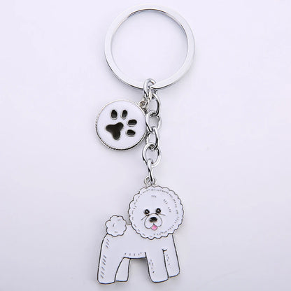 Pet dog car keychain pendant creative metal accessories key ring holiday gifts