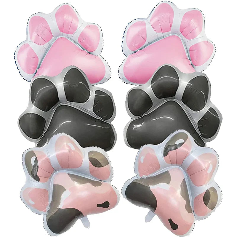 Large Dog Party Balloons Decorations Banner Pet Festivals Party Supplies Paw Bone Foil Balloons Pets Birthday Decorations