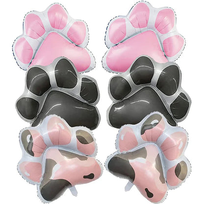 Large Dog Party Balloons Decorations Banner Pet Festivals Party Supplies Paw Bone Foil Balloons Pets Birthday Decorations