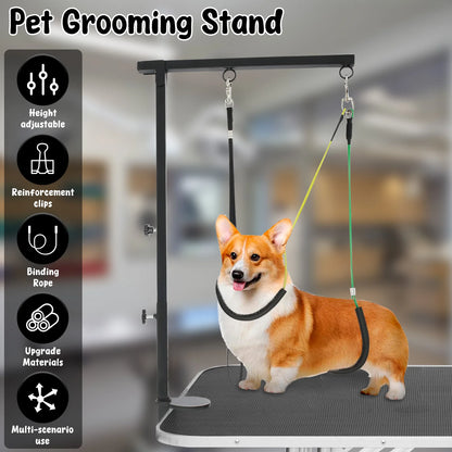Dog Grooming Table Arm Iron Pet Grooming Stand with Clamp Height Adjustable Fixed Dog Beauty Stand for Pet Nail Clipping Haircut