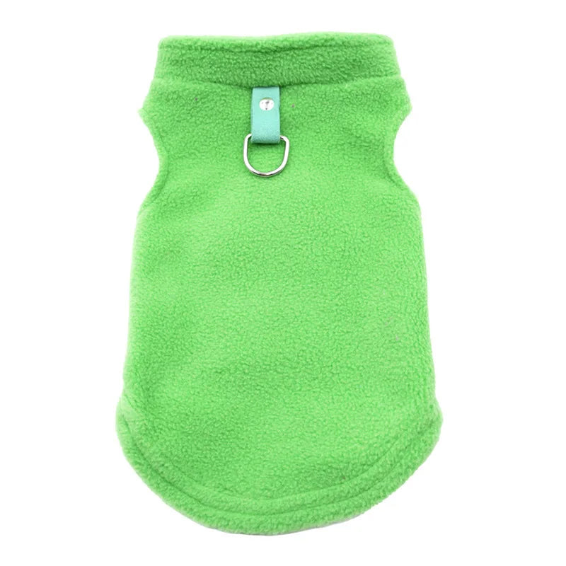 Pet Fleece Vest with Soft and Warm Fleece Sleeveless Design Unconstrained Forelimbs Autumn and Winter Warm Pet Clothing