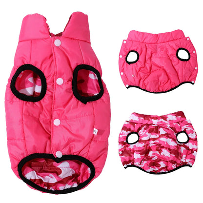 Reversible Winter Warm Dog Clothes Windproof Pet Vest Jacket For Small Medium Dogs Cats Chihuahua French Bulldog Yorkshire Coat