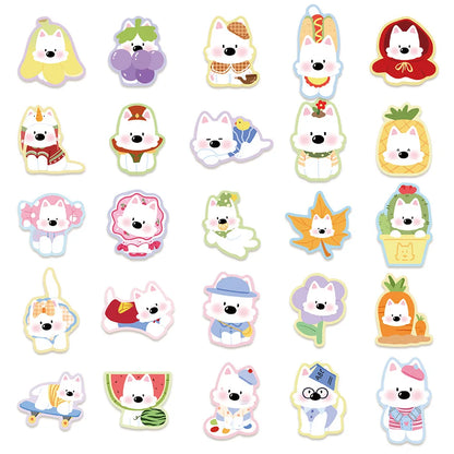 50PCS Cute West Highland White Terrier Dog Stickers DIY Stickers Scrapbooking Phone Luggage Skateboard Waterproof Graffiti Decal