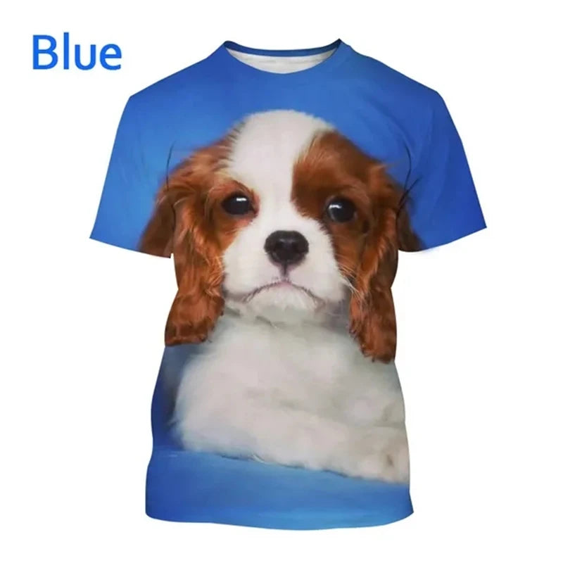 the COOL CAVALIER - Beautiful Cavalier Dog 3D Printed T-Shirt, King Charles Spaniel Fashion, Men/Women's Personality Hip Hop Casual T-Shirt Tees Tops