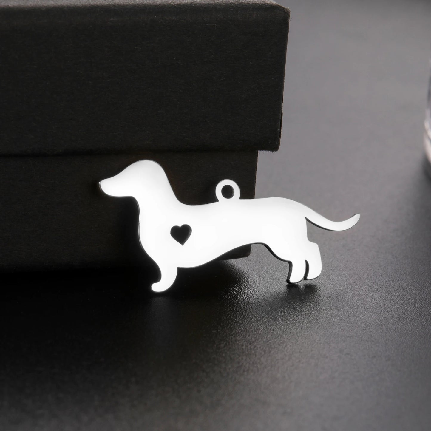 5 pieces/batch Cute Sausage Dog Wolf Pendant Stainless Steel DIY Earrings Bracelet Jewelry Fashion Jewelry Making