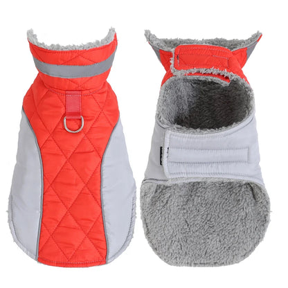 Reflective Pet Clothes For Small Large Dogs Warm Thicken Fleece Dog Vest Coat For Winter Plaid Puppy Parka With D-ring Labrador