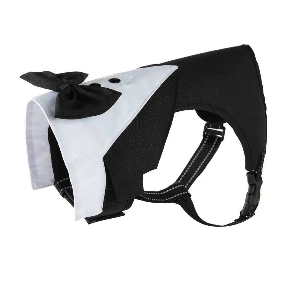 the DON JUAN DOG - Dog Tuxedo Costume, Formal Shirt Dog Wedding Black Jacket Suit, Pet Puppy Prince Ceremony Bow Tie Suit Small Dogs Cat Vest Clothes