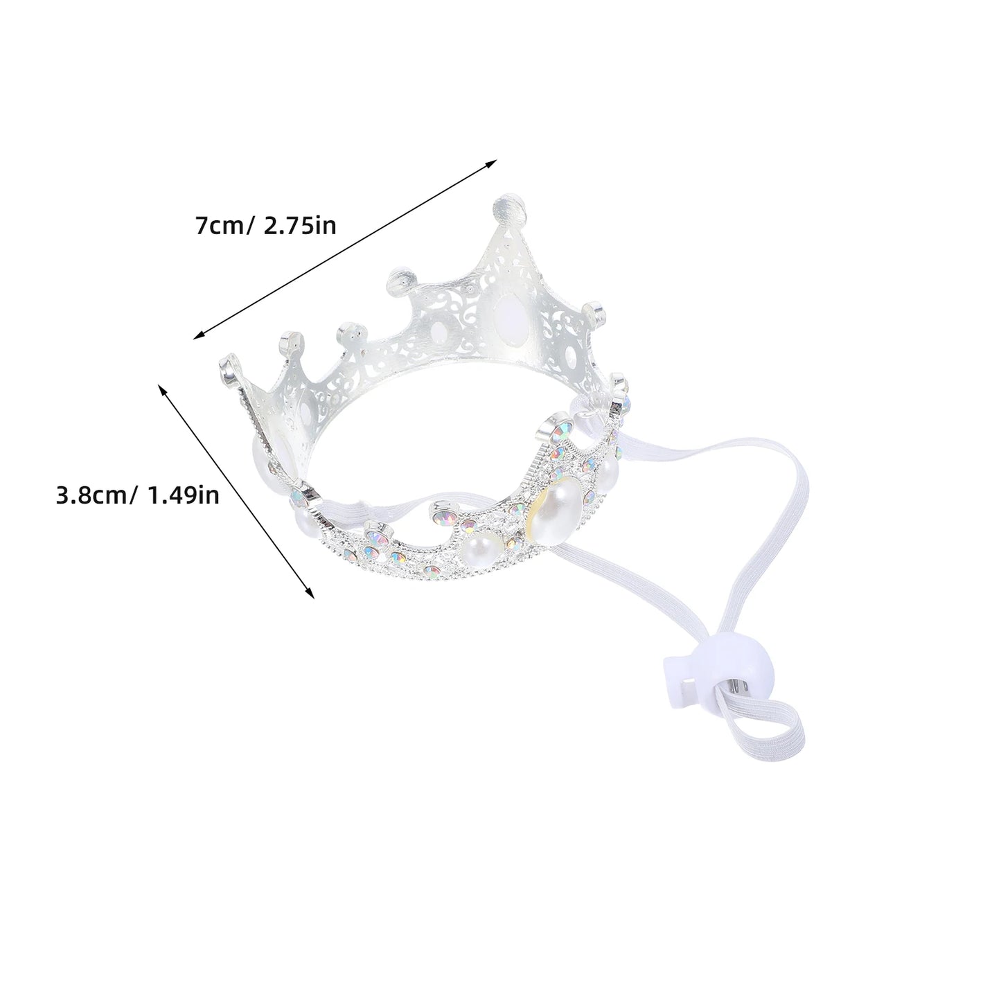 Pet Crown Adjustable Strap Small Dog Wedding Crown Hat Birthday Party Festive Events Golden Alloy Durable Photo Prop