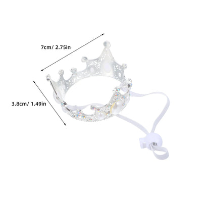 Pet Crown Adjustable Strap Small Dog Wedding Crown Hat Birthday Party Festive Events Golden Alloy Durable Photo Prop