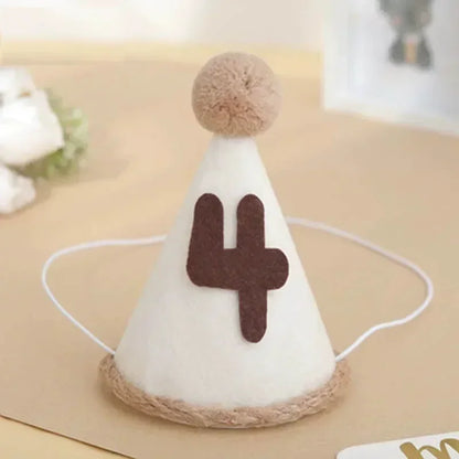 강아지 모자 Pet Birthday Hat Dog Hat Non-woven Fabric Number Hats Headband Felt Digital Birthday Celebration Hat Шапка Для Собак