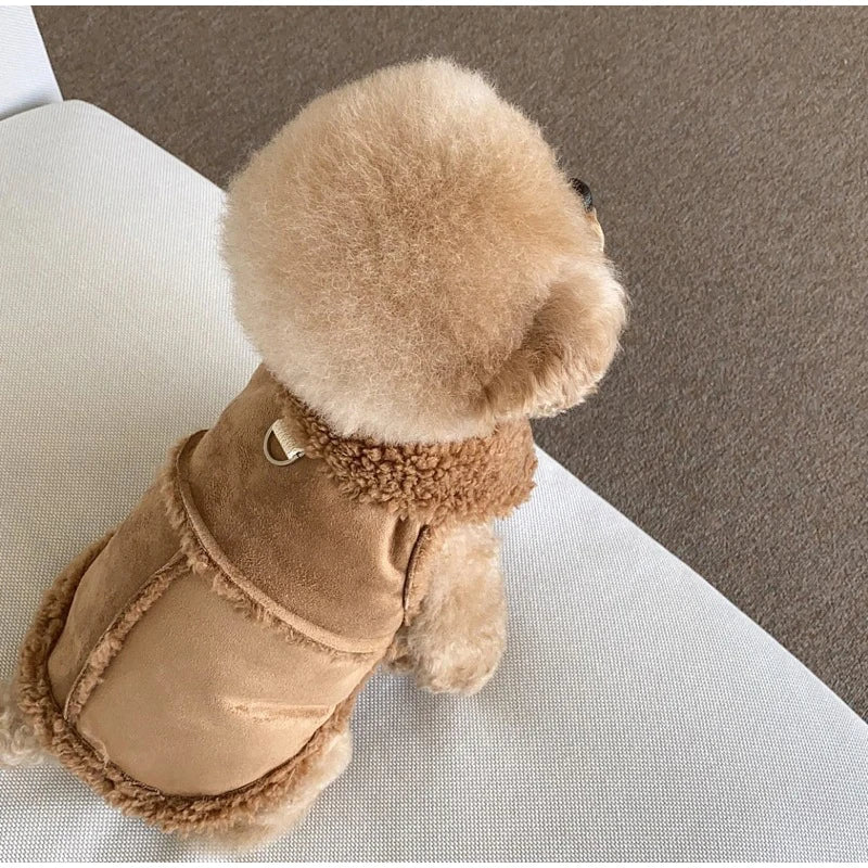 Pet Autumn And Winter Clothing Classic Solid Dog Vests Fleece Warm Pet Dog Clothes For Small Medium Dogs Jackets Puppy Clothing