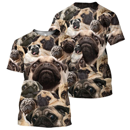 the PUG LIFE - Corgi/French Bulldog/Pug 3D Print T-Shirt, Men Fashion Casual Short-Sleeved Round Neck Tees, Bullhead Terrier Summer T-Shirts