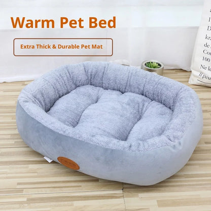 Autumn/Winter Warm Pet Nest Big Dog Mat Oval Teddy Dog Cat Nest Golden Retriever Comfortable Cozy Pet Bed