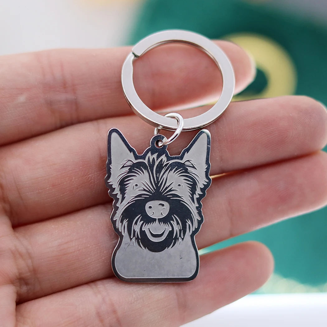 Stainless Steel Charms French Bulldog Dog Men's Trendy Punk Keychain for Women Men Jewelry Kids Gifts Key Bag Deco Accessories
