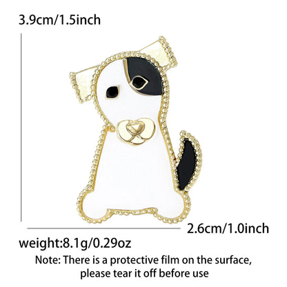 Classic Rhinestone Dog Brooches for Women Enamel Animal Pins Necklace Office Party Friend New Fashion Gifts Jewelry Accessories