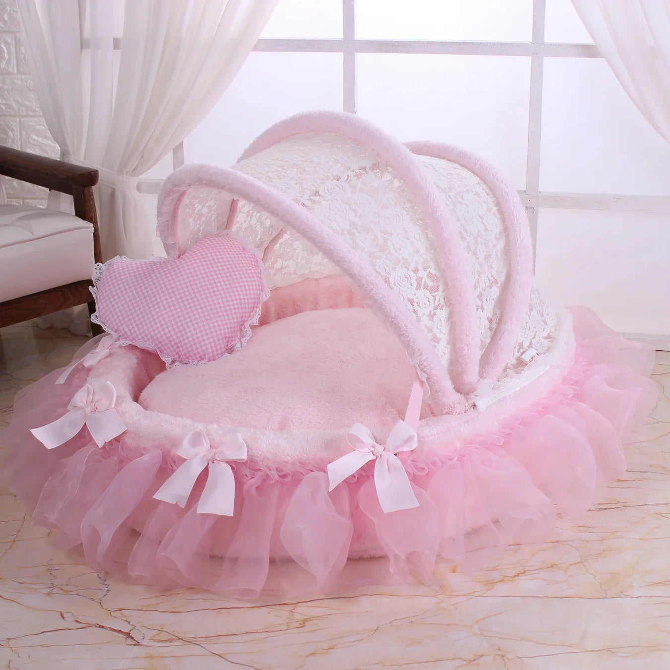 Comfortable Pet Sofa Cradle Dog Bed Overall Washable Luxury Kennel Dog Round Bed