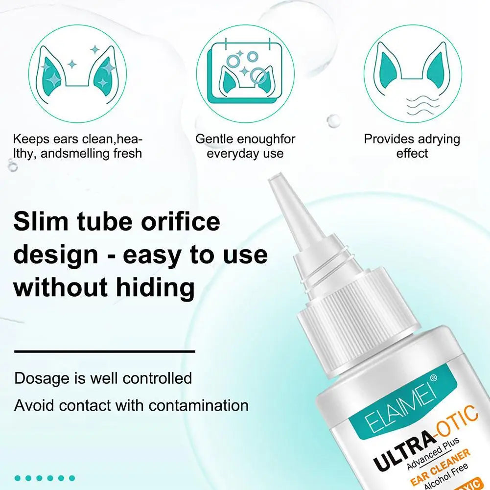 the EAR CLEANER - 50ML Pet Ear Mite Cleaner Earwax Odor Removal