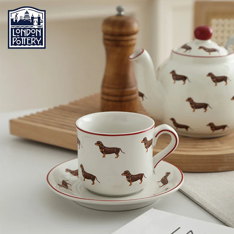 London Pottery 220ML Animal mug dish ceramics coffee cup Unusual tea Pair pottery tea cup set porcelain Cups for girlfriend gift