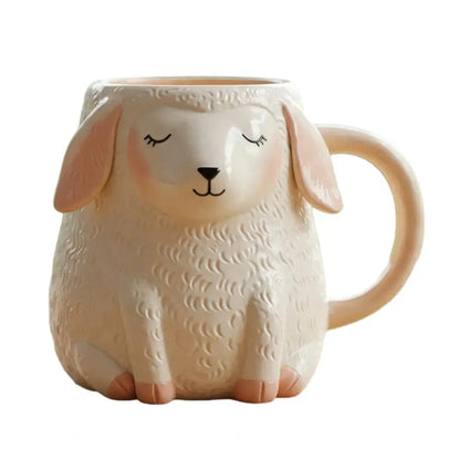 Animal Shaped Ceramic Mug Design Coffee Cup Shape Resin Mug Set Elephant Sheep Owl Cat Dog Styling Hot Drink Cups for Home Decor