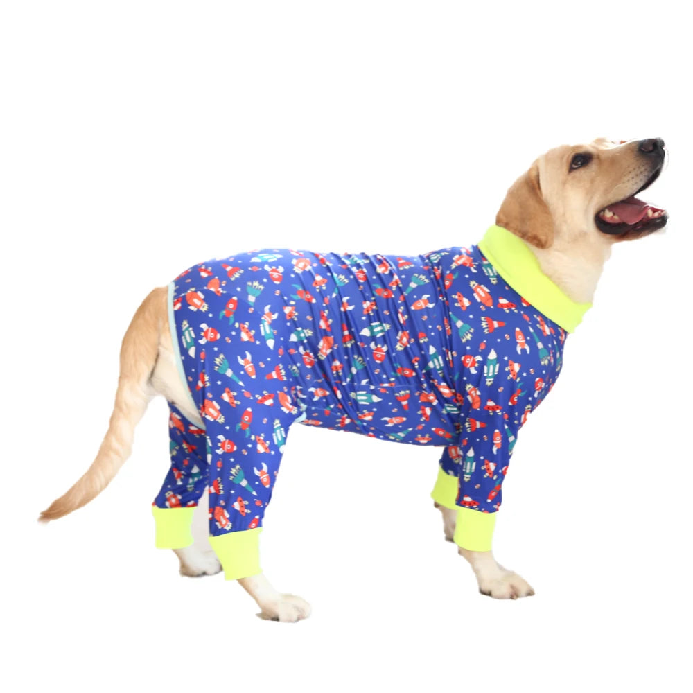 2024 New Halloween Prints Dog Four-legged Suit for Large Medium Bodysuit Dogs Pajamas PJS Full Body for Shedding Prevent Licking