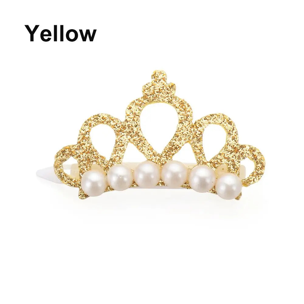 Small Dogs Faux Pearl Crown Shape Bows Hair Clips Bow Cute Head Decoration For Pets Hair Clips Grooming Cat Bow Pet Accessoires