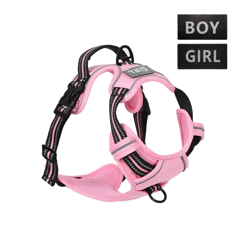 the REFLECTAGUARD PADDED HARNESS - Dog Harness, Pet Harness with Pull - 1 Leash Clip, Adjustable Padded Dog Vest, Reflective Non-Choking Pet Vest with Free Nameplate