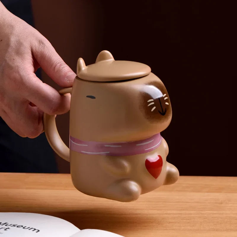 2025 New Ceramic Water Dolphin Cup Capybara Mug Home Breakfast Milk Coffee Mug Cartoon Creative Modeling Cups