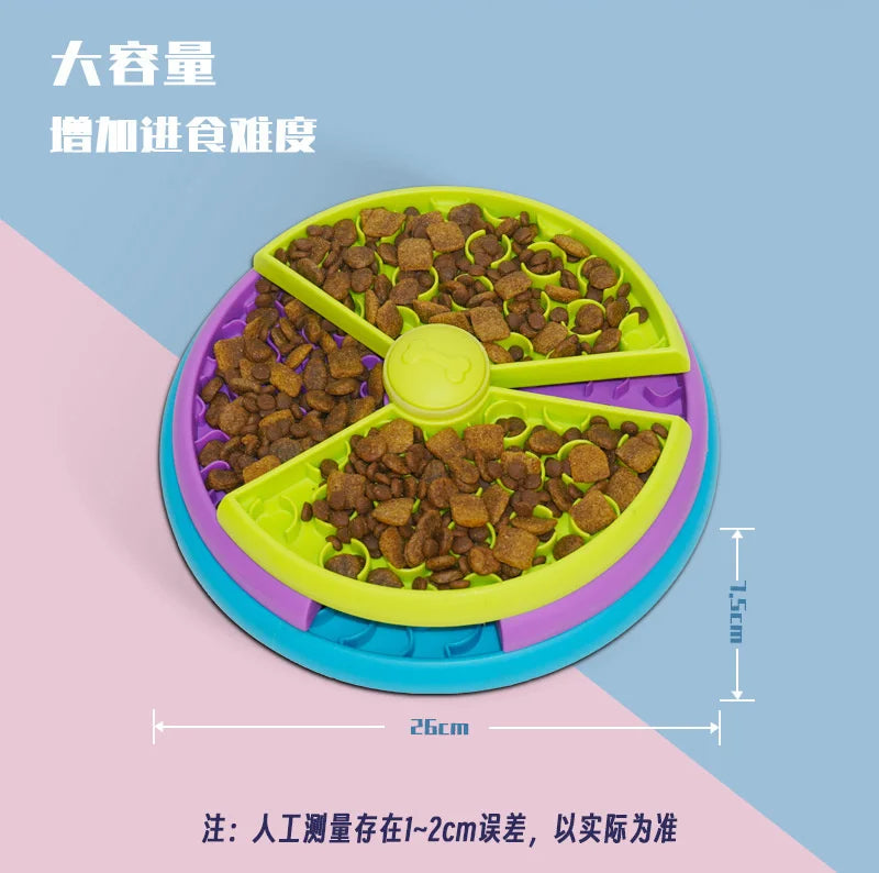 Pet supplies Slow food bowl anti choking cat bowl dog basin puzzle feeder healthy pet rotating game board
