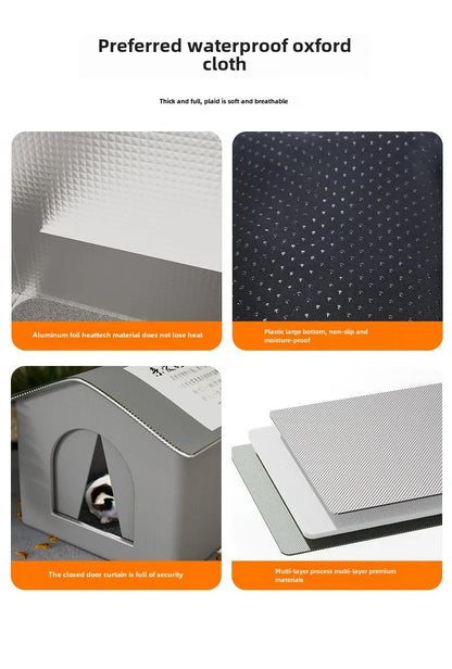 the STRAY HOUSE - Stray Cat/Doghouse, Waterproof Outdoor Winter Warm Pet Cave, Sleeping Beds Home, Foldable Washable for Small Dog/Puppy Supplies