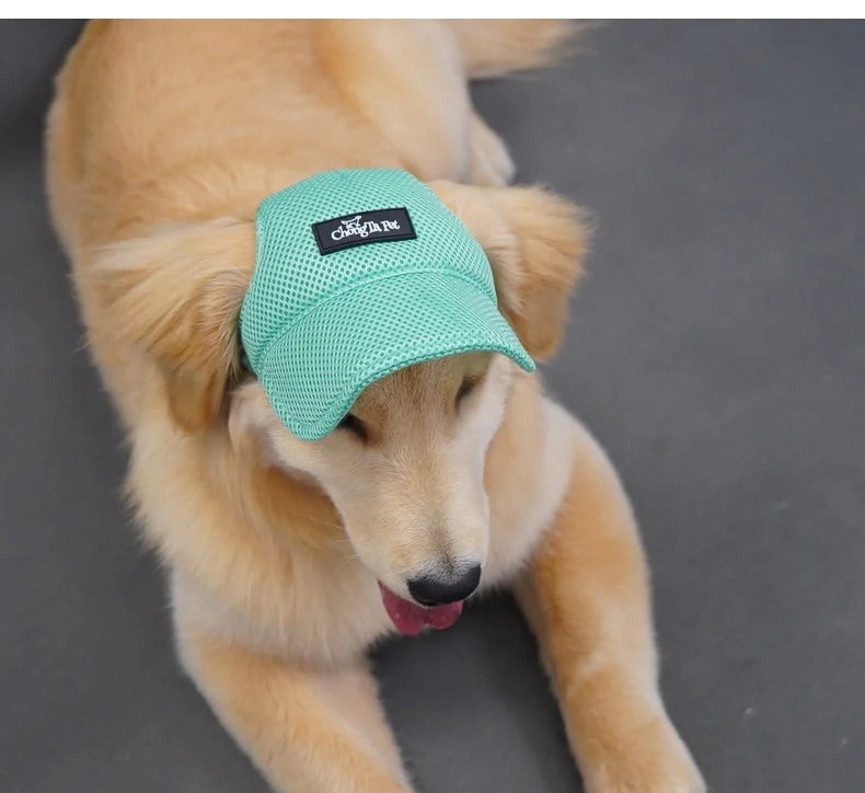 the SUNPAWS BREATHABLE HAT - New Summer Pet Dog Hat, Breathable Sun Protection, Ears Exposed Design, Golden Retriever, Dog Cap, Summer Shade Pet Accessories