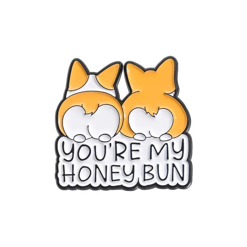 Cute Dog Enamel Brooches Short Legs Corgi Cartoon Puppy Animal Pins Clothing Hat Ornament Badge Custom Jewelry Gifts Wholesale