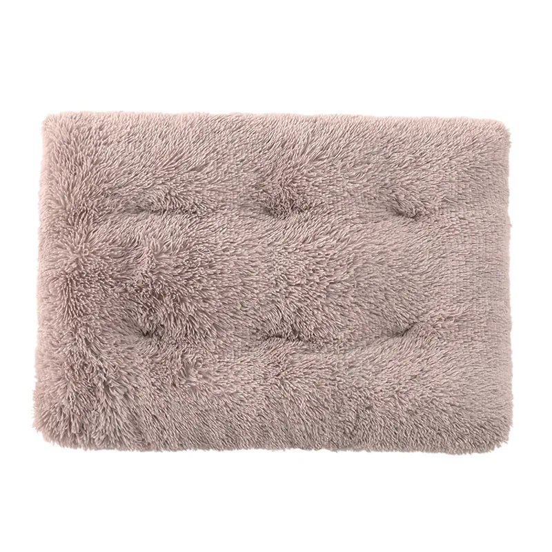 Long Plush Rectangle Bed Non-Slip Bottom Winter Sofa Bed Mat For Small Dogs Chiwawa Bed Kennel Sleeping Mattress Dog Supplies XS