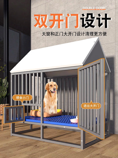 Bold and reinforced dog cage Medium-sized large dog outdoor rainproof rural outdoor special dog house Golden hair edge pasture
