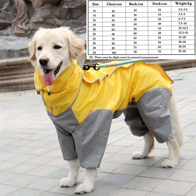 the CAMO-DOG - Large Pet Dog Raincoat, Waterproof Rain Clothes, Jumpsuit for Large/Medium/Small Dogs, Golden Retriever Outdoor Pet Clothing Coat