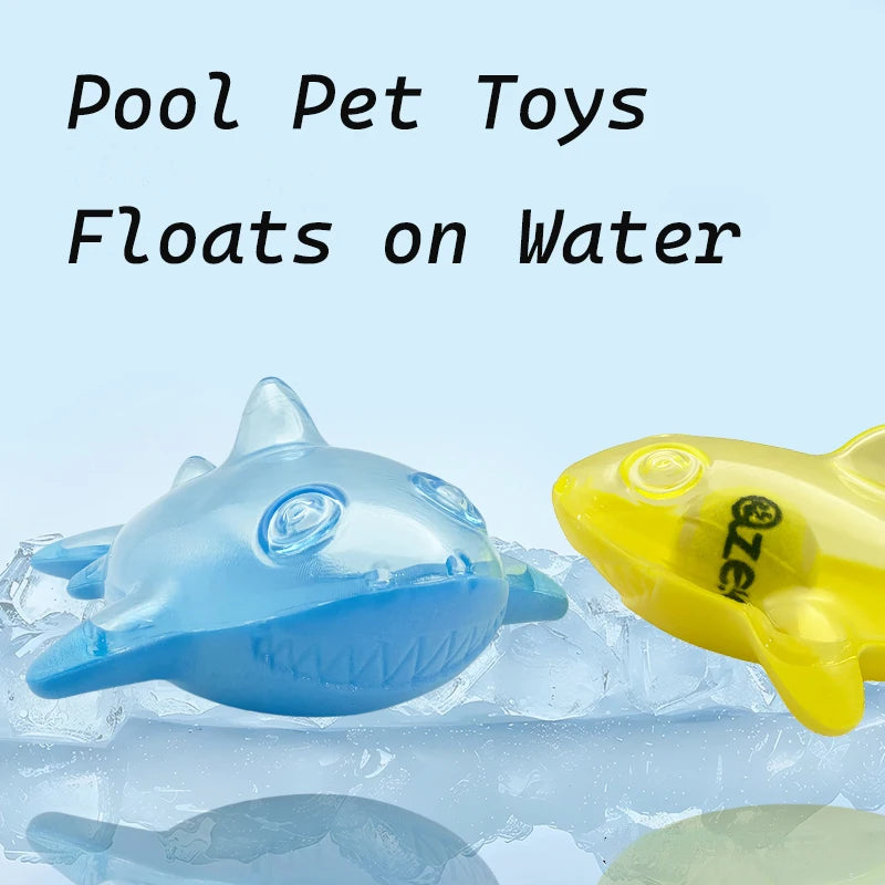 Pet dog rubber toy with tennis, floating shark, perfect gift for large and medium-sized dogs