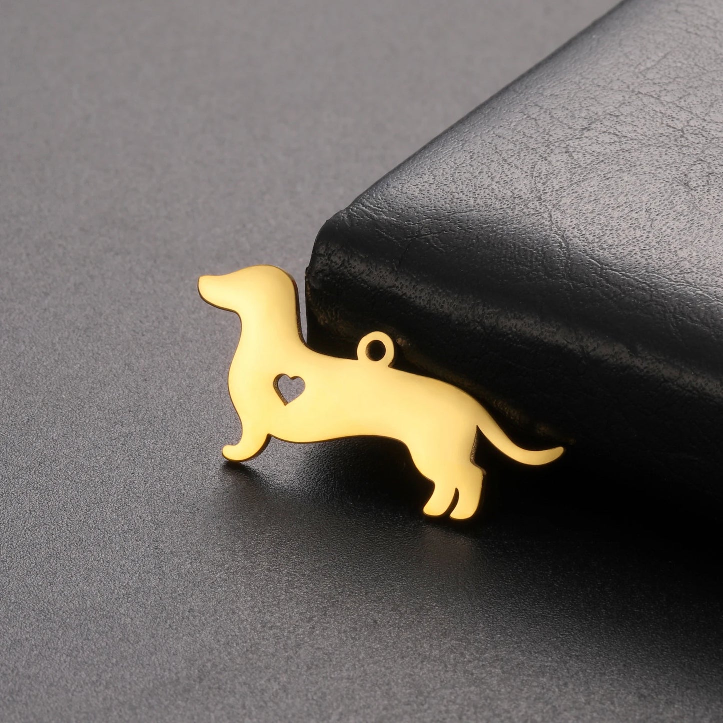 5 pieces/batch Cute Sausage Dog Wolf Pendant Stainless Steel DIY Earrings Bracelet Jewelry Fashion Jewelry Making