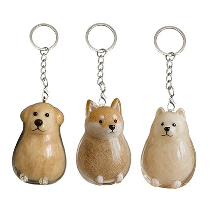 〔CC55〕Clear Puppy Hair Memorial Keepsake Capsule Pet's Dog Fur Container Pendant Keychain Decor Pet Lovers Home Display Gifts