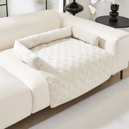 Velvet Pet Sofa Mat Warm Pet Blanket for Medium Large Dog Couch Bed Cushion with Pillow Cats Pad House Pet Supplies Accessories