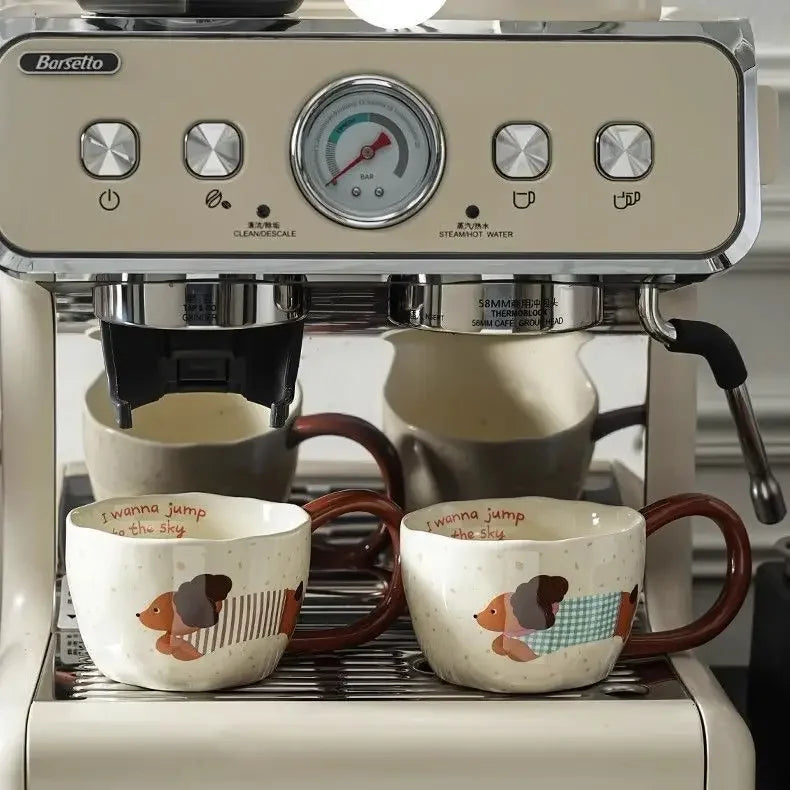 Sausage Puppy Breakfast Cute Ceramic Mug Creative Home Water Cup High Aesthetic Office Coffee Cup Milk Coffee Household Cup